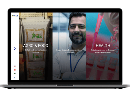 A preview of De Lune Corp's website.